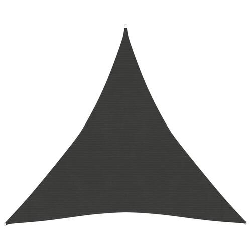 Solsejl 3x3x3 m 160 g/m² HDPE antracitgrå