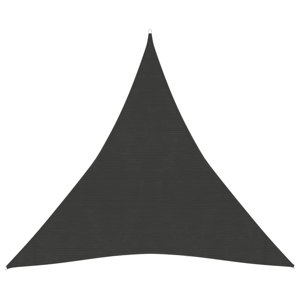Solsejl 3x3x3 m 160 g/m² HDPE antracitgrå