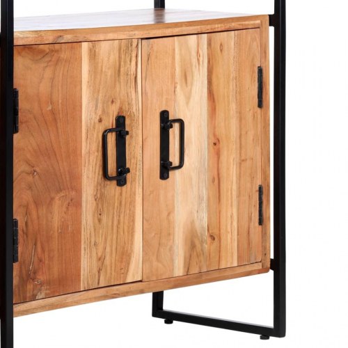 Bogreol i 4 niveauer 80x30x180 cm massivt akacietræ