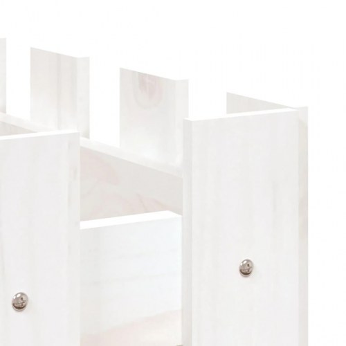 Højbed med stakitdesign 100×50×50 cm - massivt fyrretræ, hvid