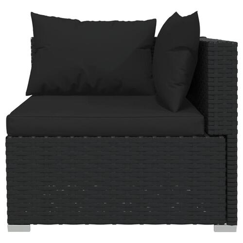 Loungesæt til haven 12 dele med hynder polyrattan sort