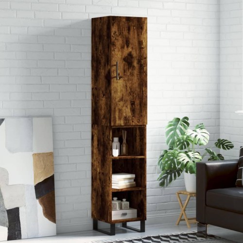 Højskab 34,5 × 34 × 180 cm i konstrueret træ - røget egetræ