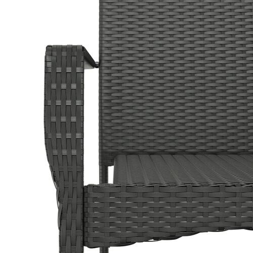 Spisebordssæt til haven 7 dele med hynder polyrattan sort