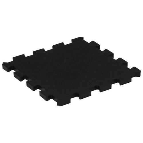 Gulvmåtter 16 stk. 30x30 cm 16 mm gummi sort