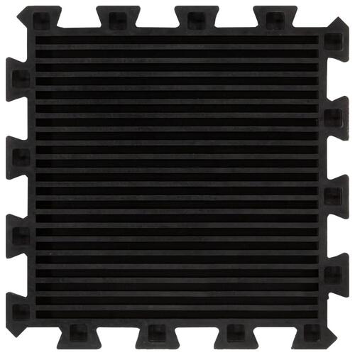 Gulvmåtter 16 stk. 30x30 cm 16 mm gummi sort