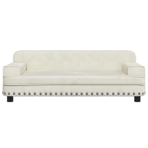 Hundeseng 90x53x30 cm velour cremefarvet