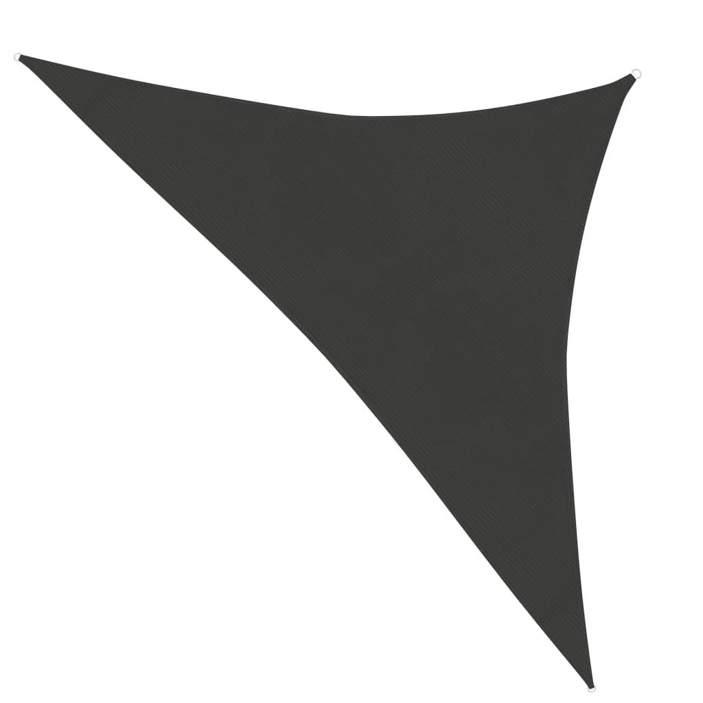 Solsejl 160 g/m² 3,5x3,5x4,9 m HDPE antracitgrå