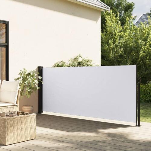 Sidemarkise 117x300 cm sammenrullelig hvid