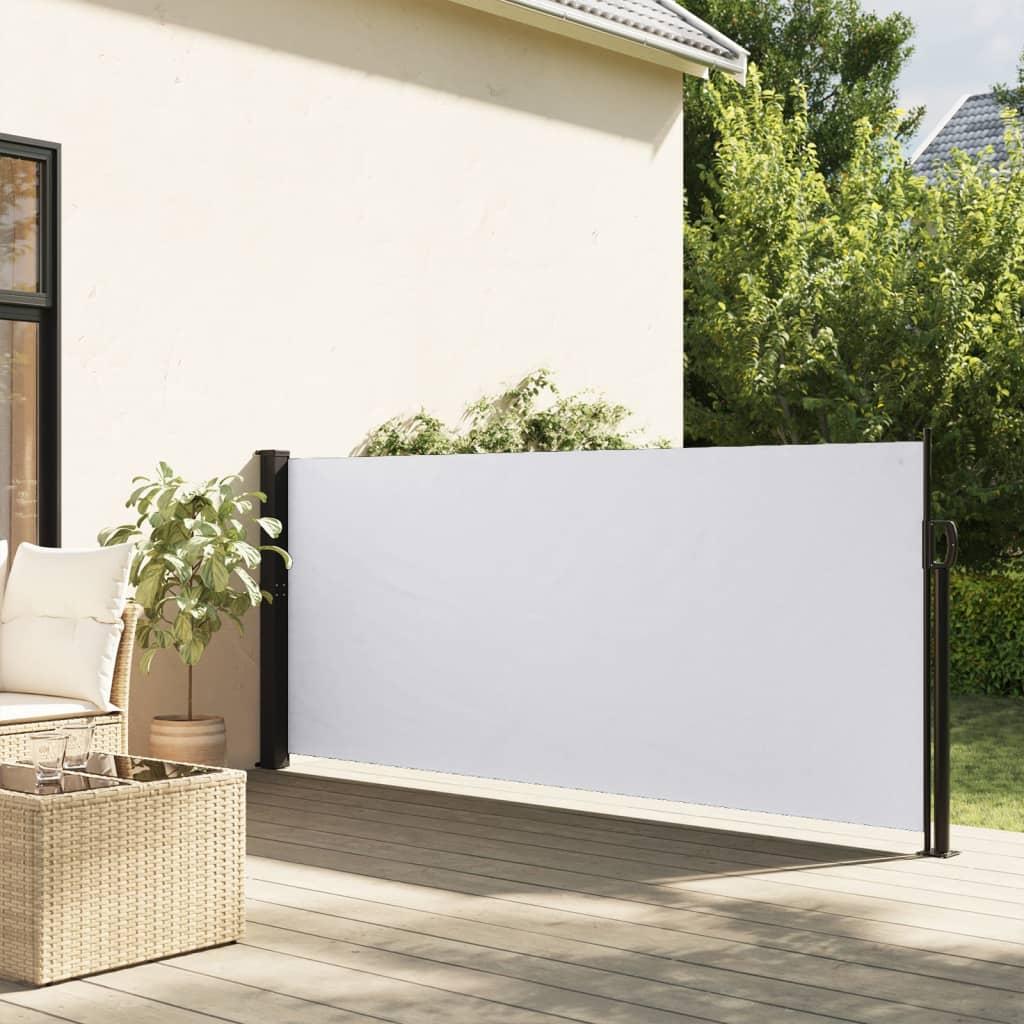 Sidemarkise 117x300 cm sammenrullelig hvid