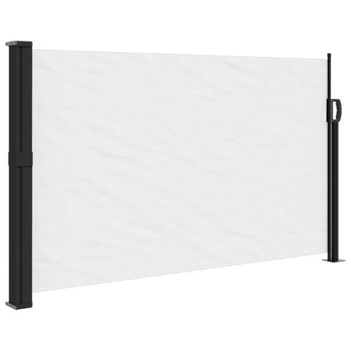 Sidemarkise 117x300 cm sammenrullelig hvid