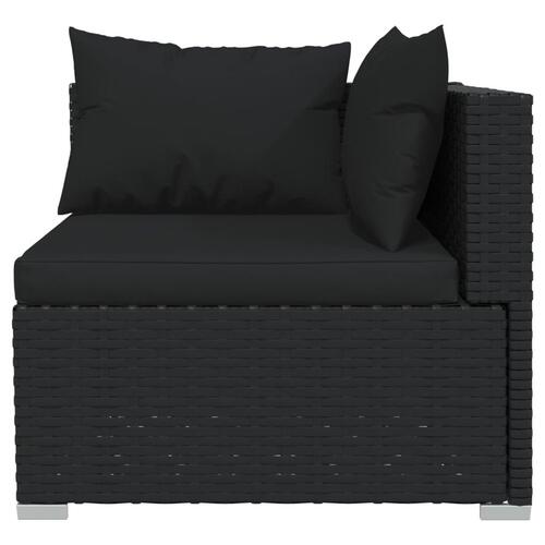Loungesæt til haven 13 dele med hynder polyrattan sort