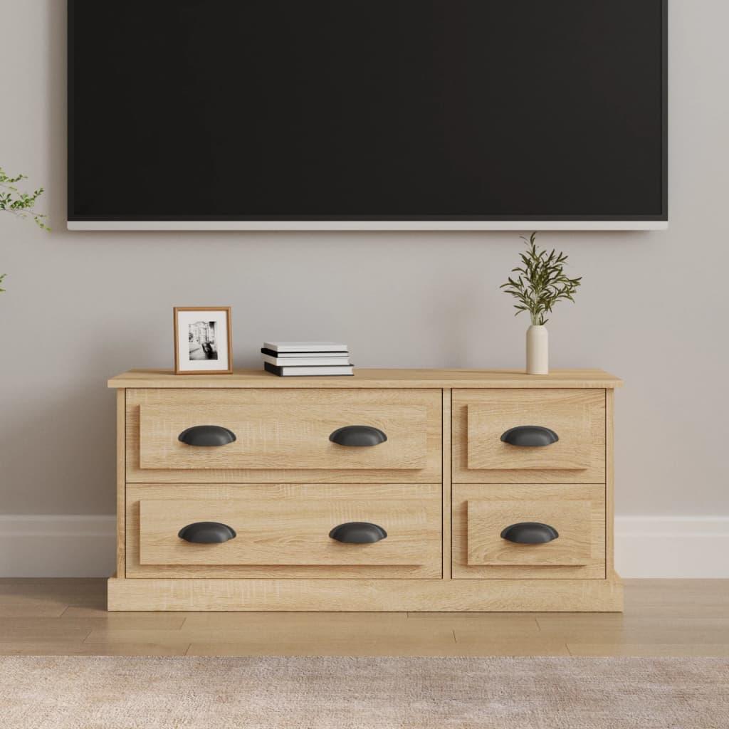 Tv-bord 100x35,5x45 cm konstrueret træ sonoma-eg