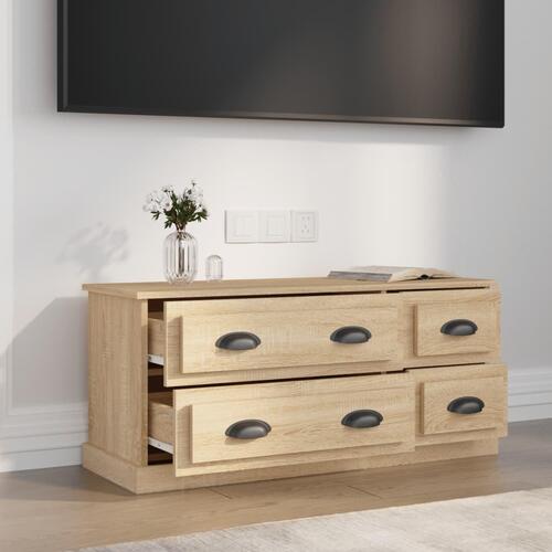 Tv-bord 100x35,5x45 cm konstrueret træ sonoma-eg