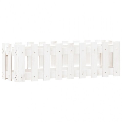 Højbed med stakitdesign 100×30×30 cm - massivt fyrretræ, hvid