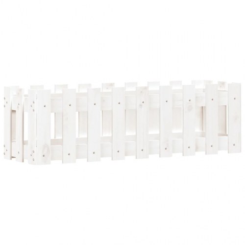 Højbed med stakitdesign 100×30×30 cm - massivt fyrretræ, hvid