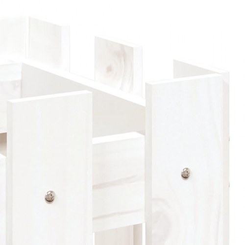 Højbed med stakitdesign 100×30×30 cm - massivt fyrretræ, hvid