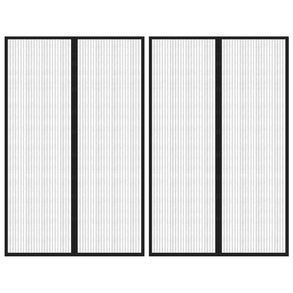 Insektnet til dør 2 stk. med magneter 220x130 cm sort