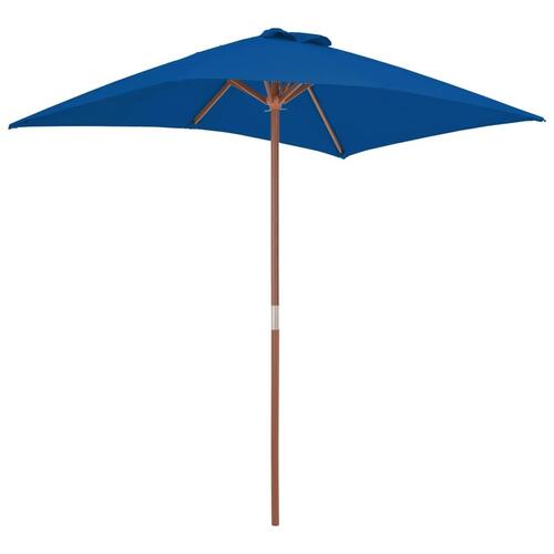 Haveparasol 150x200 cm træstang blå