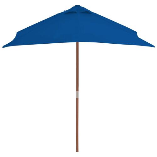 Haveparasol 150x200 cm træstang blå