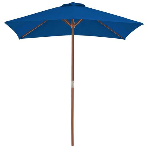 Haveparasol 150x200 cm træstang blå