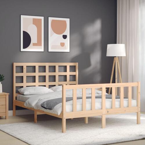 Sengeramme uden madras 140x190 cm massivt fyrretræ