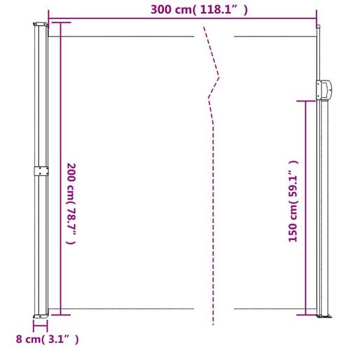 Sammenrullelig sidemarkise 200x300 cm beige