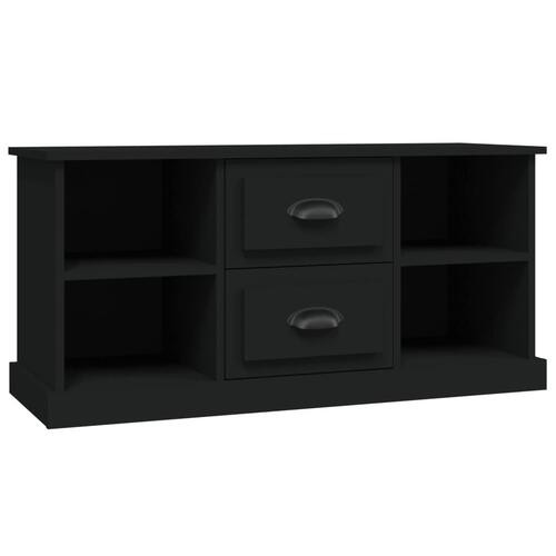 Tv-bord 99,5x35,5x48 cm konstrueret træ sort