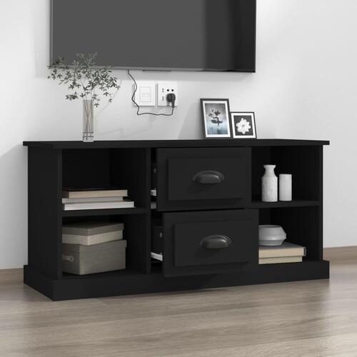 Tv-bord 99,5x35,5x48 cm konstrueret træ sort