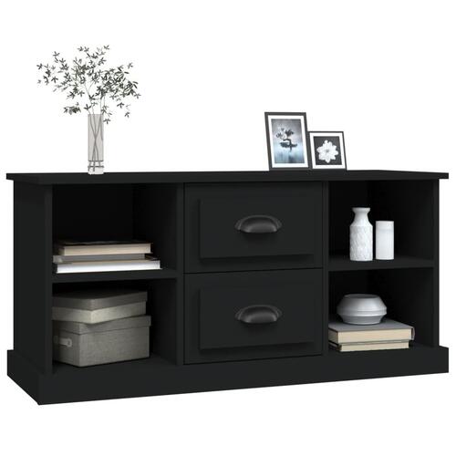 Tv-bord 99,5x35,5x48 cm konstrueret træ sort