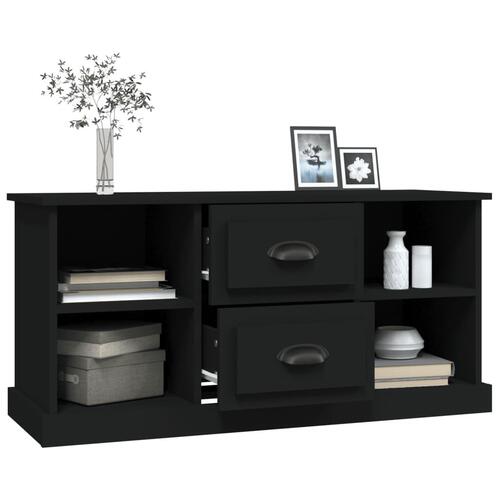 Tv-bord 99,5x35,5x48 cm konstrueret træ sort