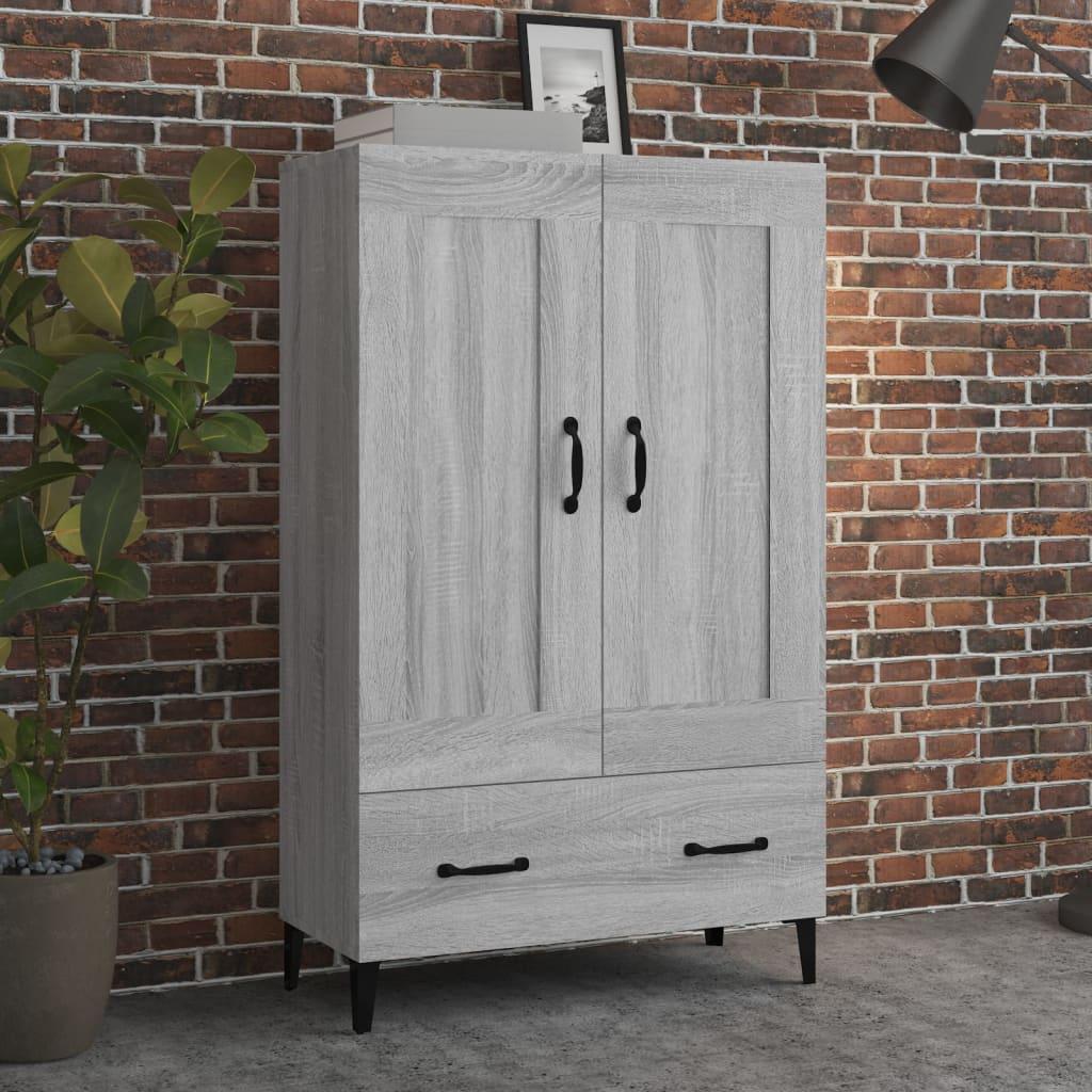 Skab 70x31x115 cm konstrueret træ grå sonoma-eg