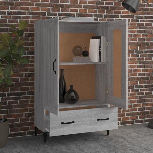Skab 70x31x115 cm konstrueret træ grå sonoma-eg
