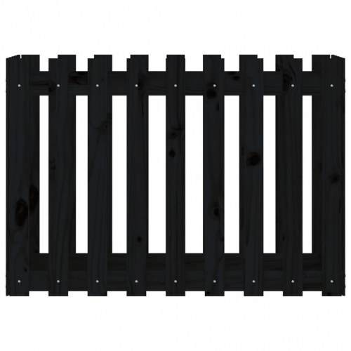 Højbed med stakitdesign 100×50×70 cm - massivt fyrretræ, sort
