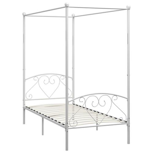 Sengestel til himmelseng 90 x 200 cm metal hvid