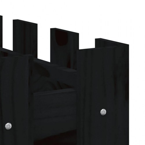 Højbed med stakitdesign 100×50×70 cm - massivt fyrretræ, sort