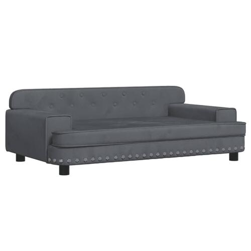 Hundeseng 90x53x30 cm velour mørkegrå