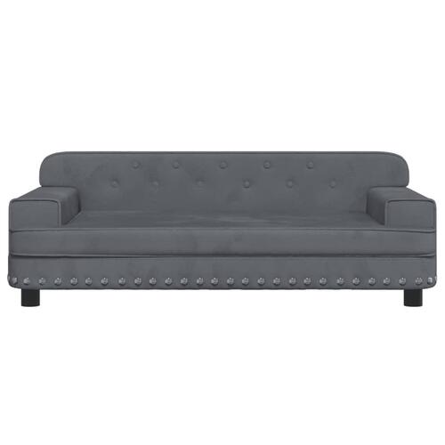 Hundeseng 90x53x30 cm velour mørkegrå