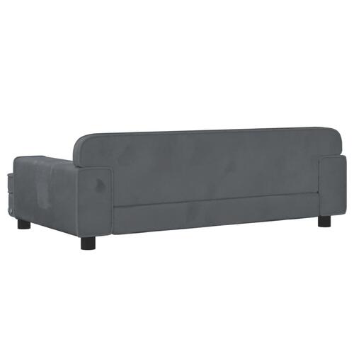Hundeseng 90x53x30 cm velour mørkegrå