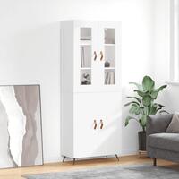 Højskab 69,5x34x180 cm konstrueret træ hvid