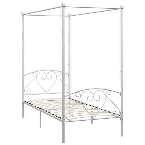 Sengestel til himmelseng 100 x 200 cm metal hvid