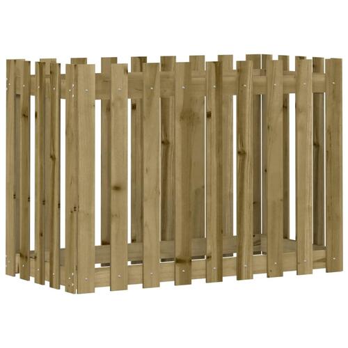 Højbed med stakitdesign 100x50x70 cm imprægneret fyrretræ