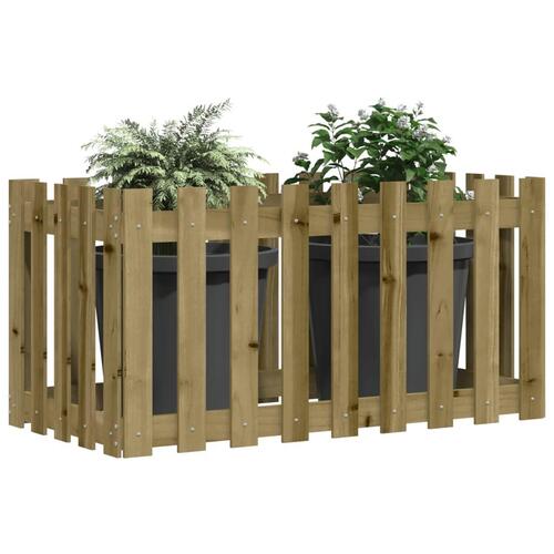 Højbed med stakitdesign 100x50x70 cm imprægneret fyrretræ
