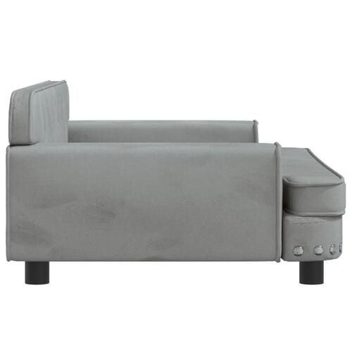 Hundeseng 90x53x30 cm velour lysegrå