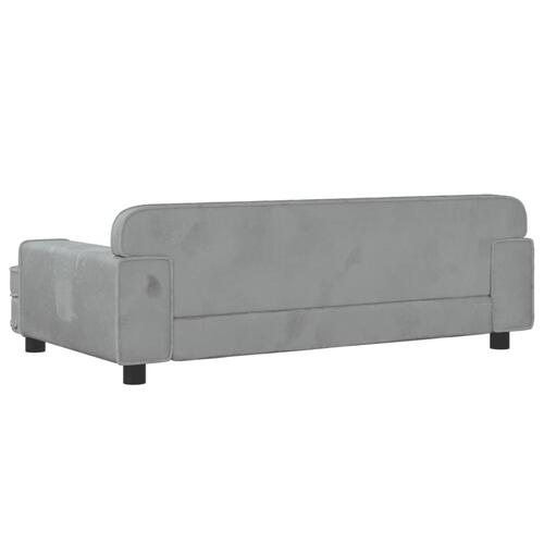 Hundeseng 90x53x30 cm velour lysegrå