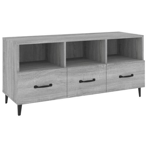 Tv-bord 102x35x50 cm konstrueret træ grå sonoma-eg