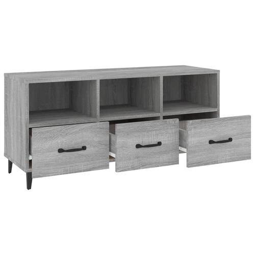 Tv-bord 102x35x50 cm konstrueret træ grå sonoma-eg