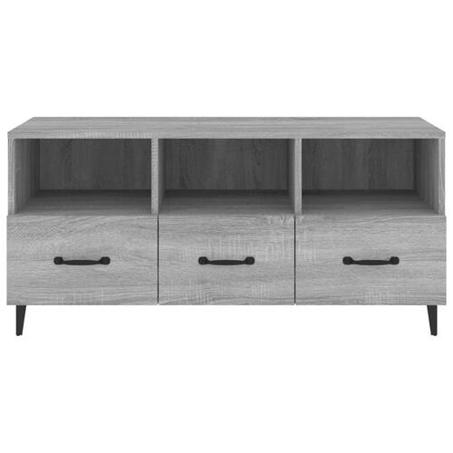 Tv-bord 102x35x50 cm konstrueret træ grå sonoma-eg
