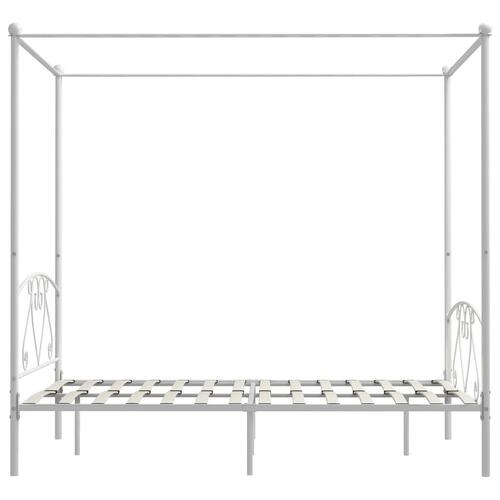 Sengestel til himmelseng 140 x 200 cm metal hvid
