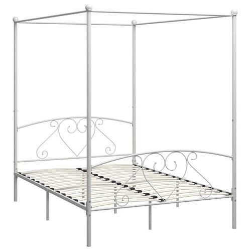 Sengestel til himmelseng 160 x 200 cm metal hvid