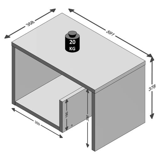 sofabord 2-i-1 59 x 36 x 38 cm egetræsfarve